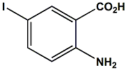 Chemical diagram for 5-Iodoanthranilic acid Cas # 5326-47-6